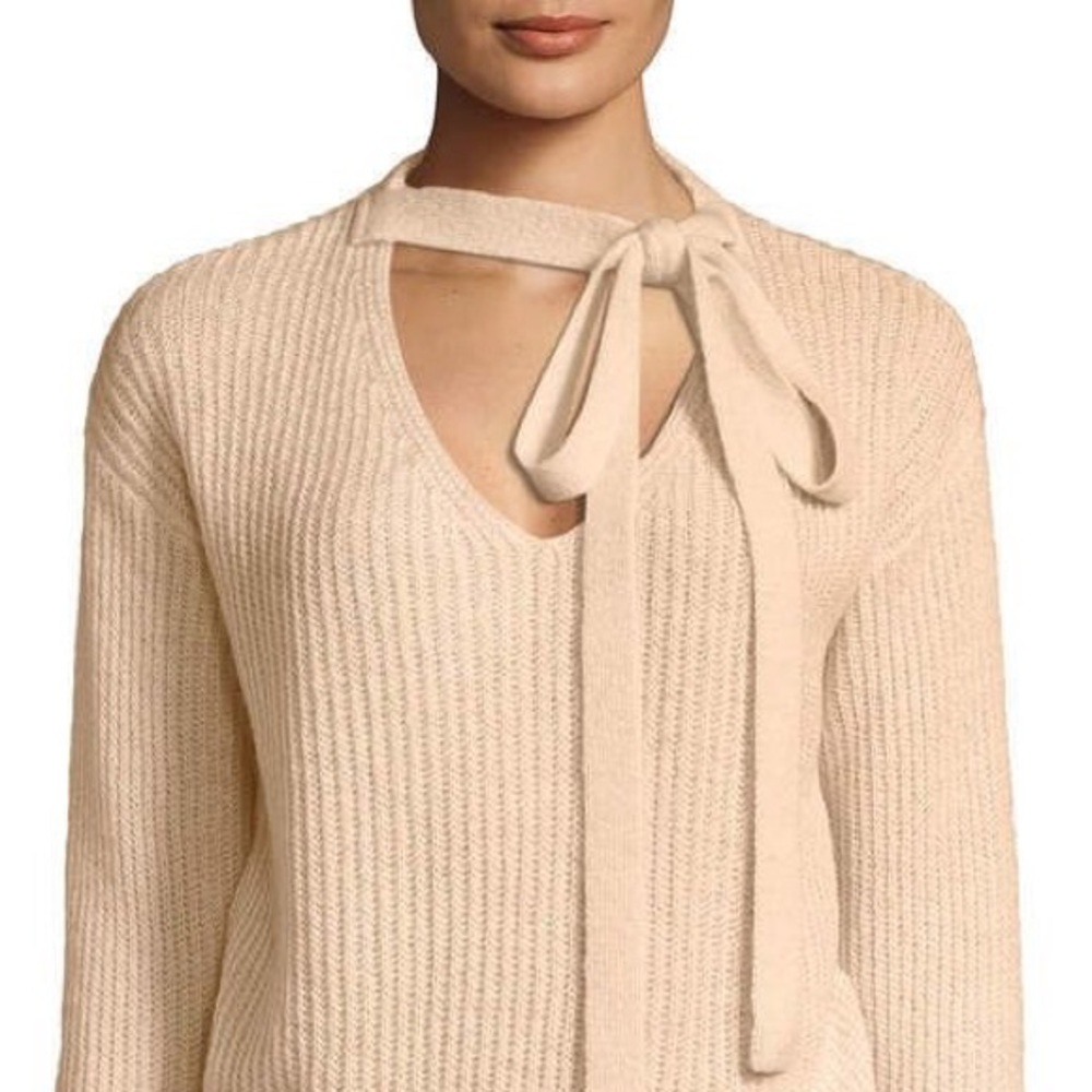 Sweater with lace.